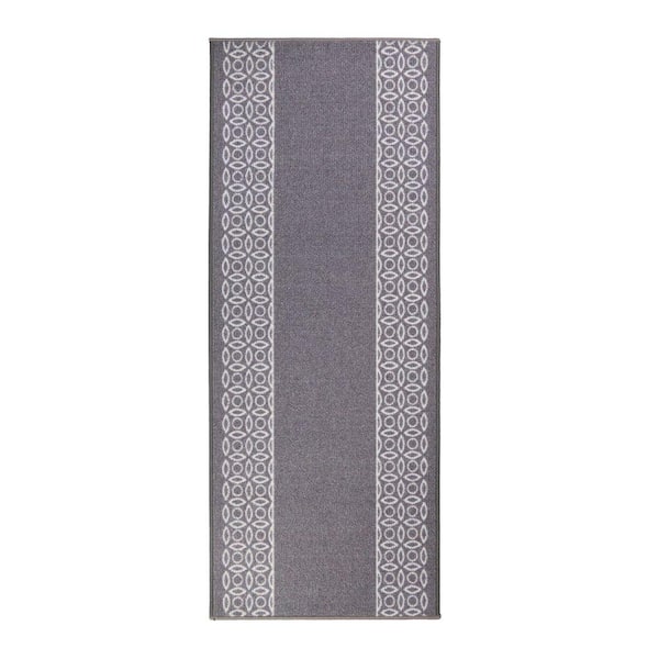 Berber Chain Series Gray 26 in. x 30 ft. Your Choice Length Stair Runner