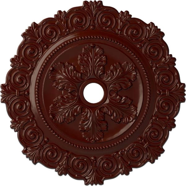 Ekena Millwork 1" x 33-1/4" x 33-1/4" Polyurethane Scroll, Brushed Mahogany