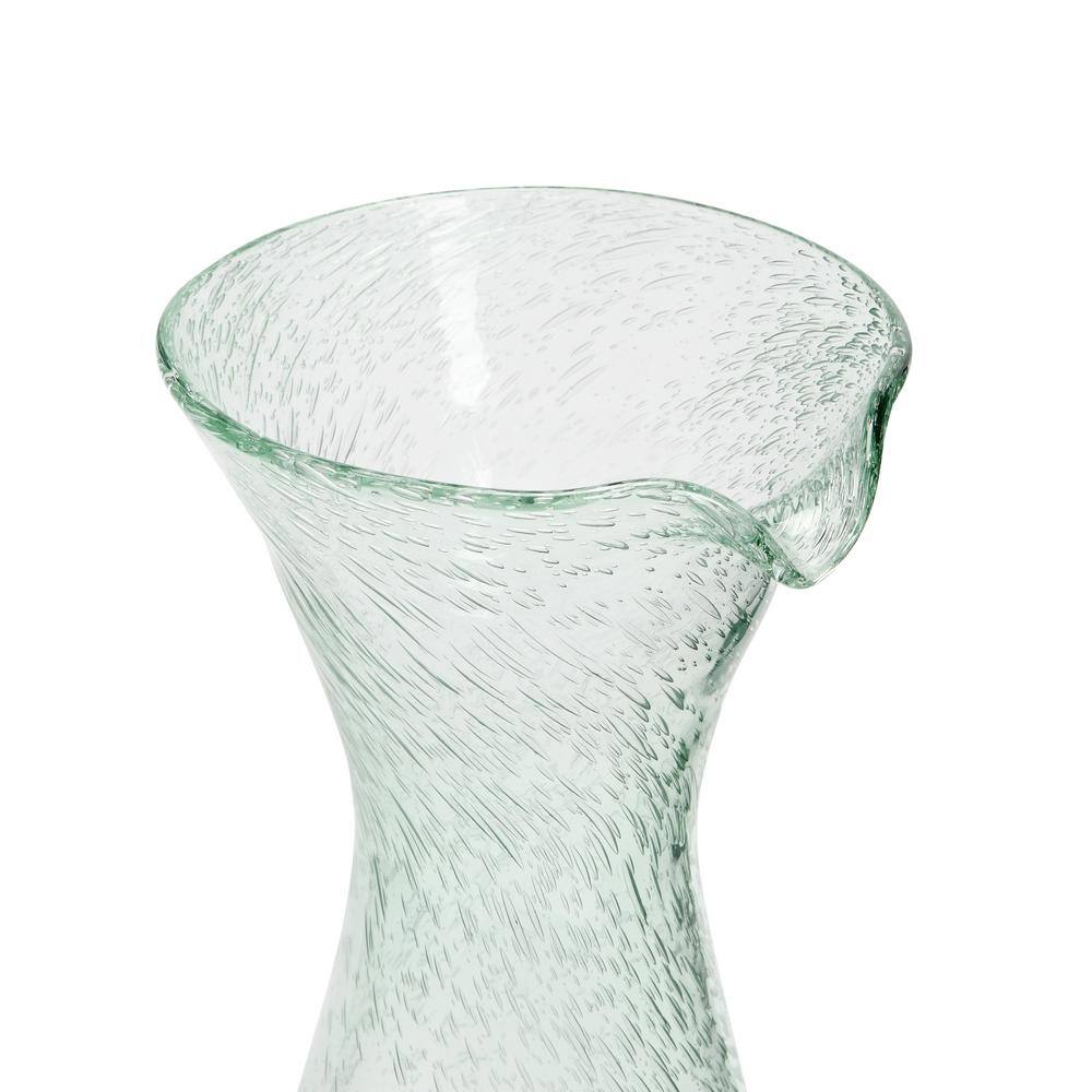 Clear Sculptural Bubble Glass Decanter, 12.5 Inches Tall