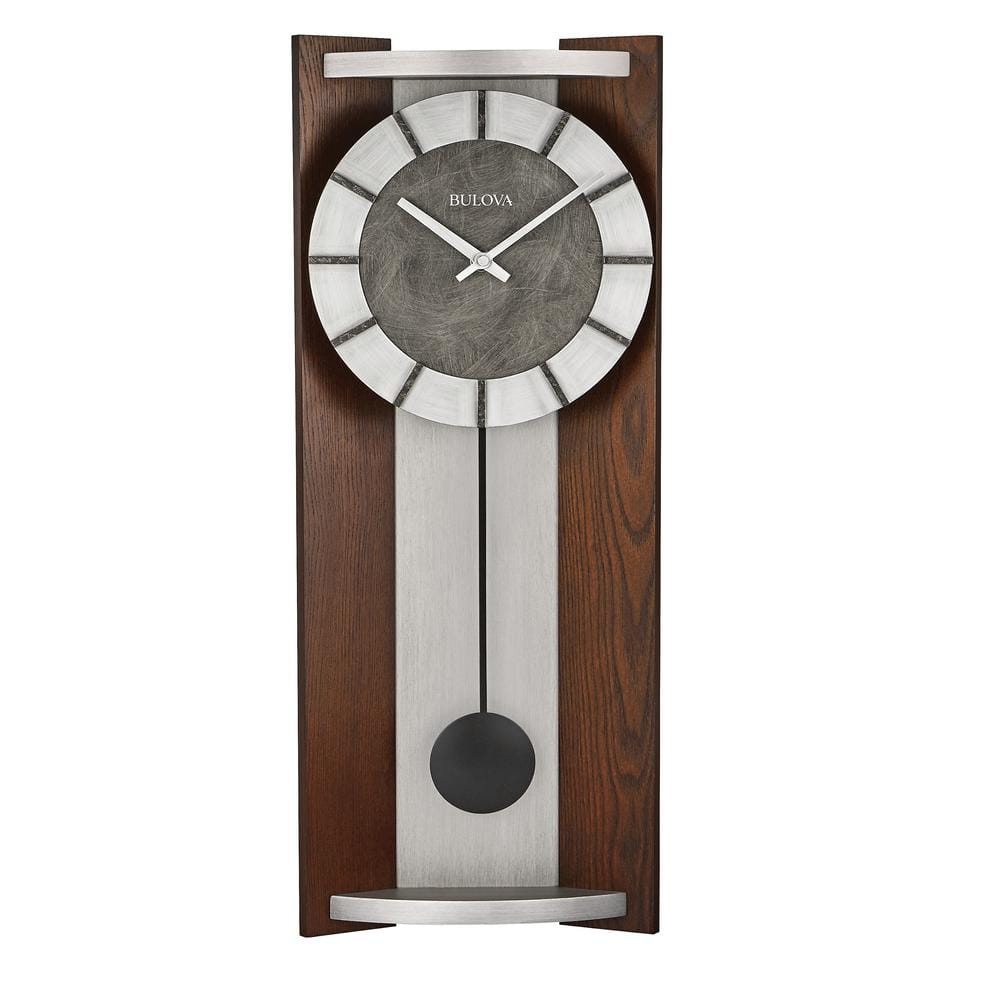 Bulova Contemporary Urban Rectangular Wall Clock with Hardwood Case in  Espresso Stain C4808 - The Home Depot