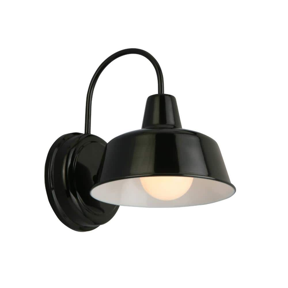 Design House Mason 1-Light Satin Black Outdoor Wall Light Sconce