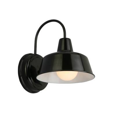 Mason 1-Light Satin Black Outdoor Wall Light Sconce