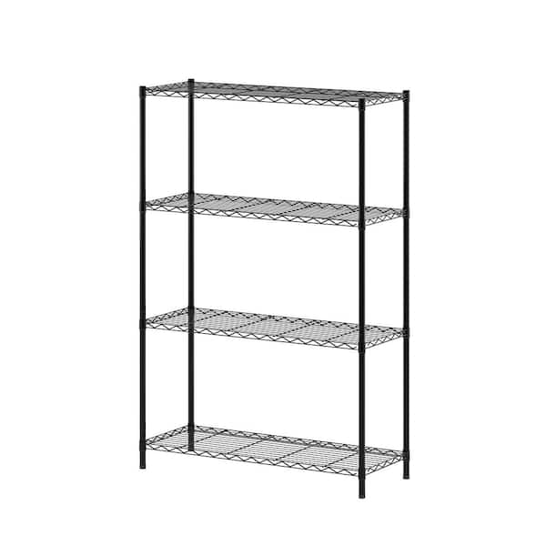 Furinno Wayar 4-Tier Metal Storage Shelf Rack in Black (36 in. W x 54 ...