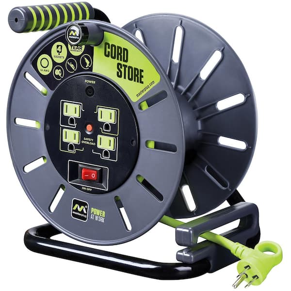 Masterplug 3 ft. 14/3 Extension Reel with 4-Outlets OMA031114G4SL-US - The  Home Depot