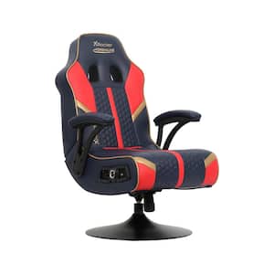 Adrenaline Faux Leather 2.1 with Speakers Pedestal Gaming Chair in Red/Blue with Arms
