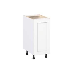 Milton 15 in. W x 24 in. D x 34.5 in. H Assembled Shaker Full Height Door Base Kitchen Cabinet in Bright White