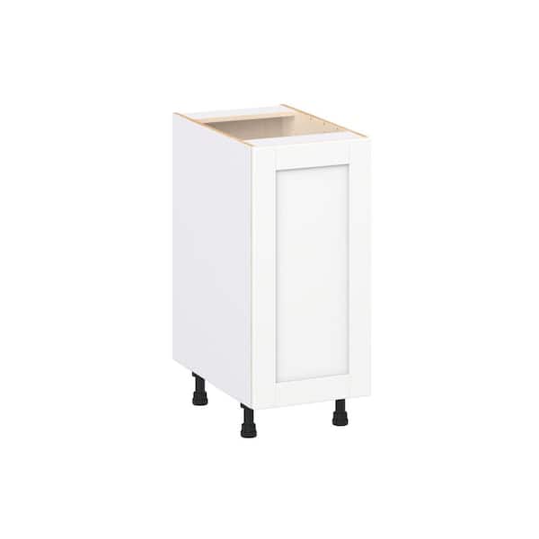 Milton 15 in. W x 24 in. D x 34.5 in. H Assembled Shaker Full Height Door Base Kitchen Cabinet in Bright White