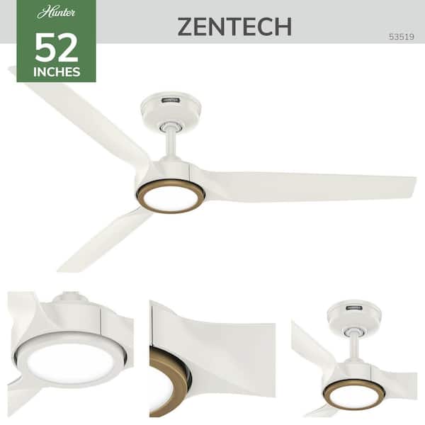 Hunter製　扇風機 Hunter Hunter 52 in. Zentech Wi-Fi Energy Star Fresh White Damp