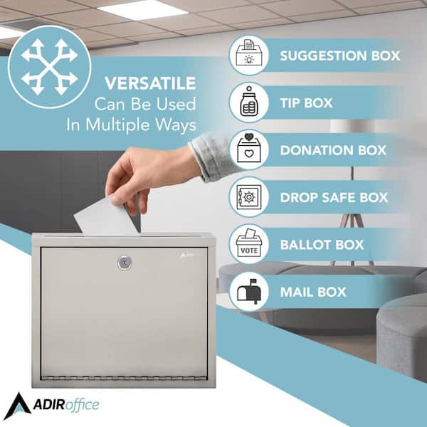 Large Size Steel Multi-Purpose Beige Drop Box Mailbox
