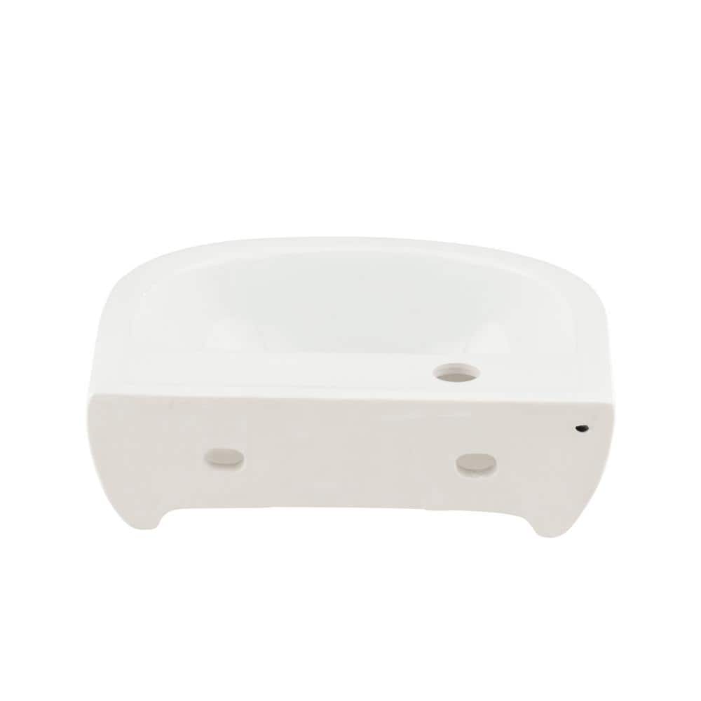 Compact White Ceramic Wall-Mounted Bathroom Sink