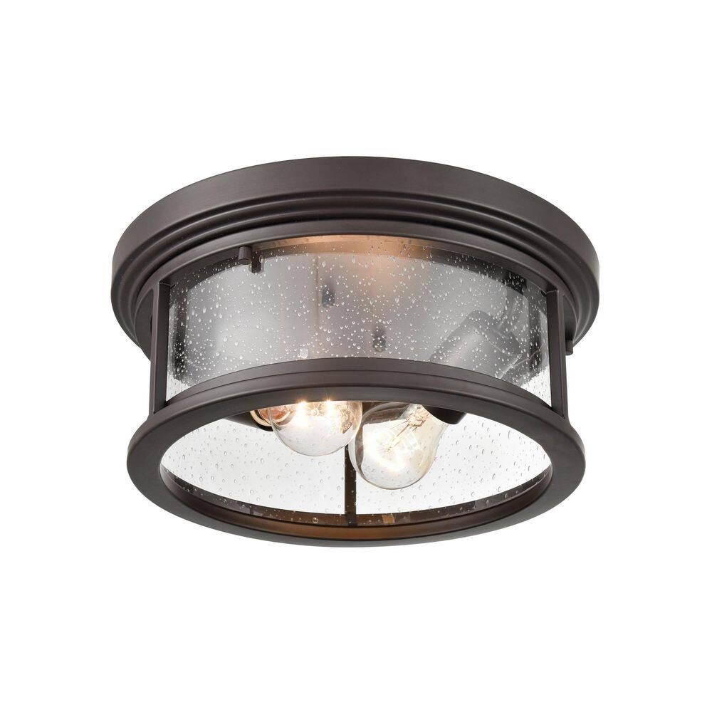 Bresley Contemporary Bronze Glass Outdoor Flush Mount Light