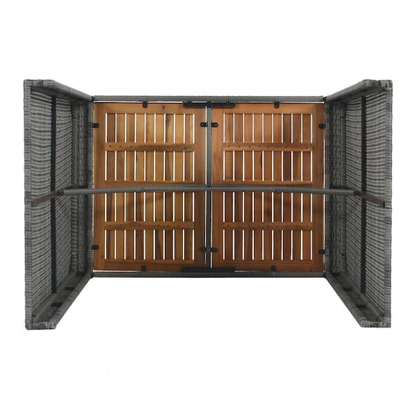 83▢NEIGHBORHOOD BAR&SHIELD マット UT0510-5 Tenleaf 5-Piece Wicker Outdoor Serving Bar Set with Brown