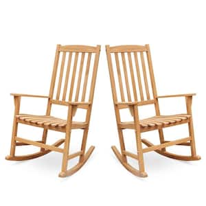 Thames Teak Wood Outdoor Rocking Chair (Set of 2)