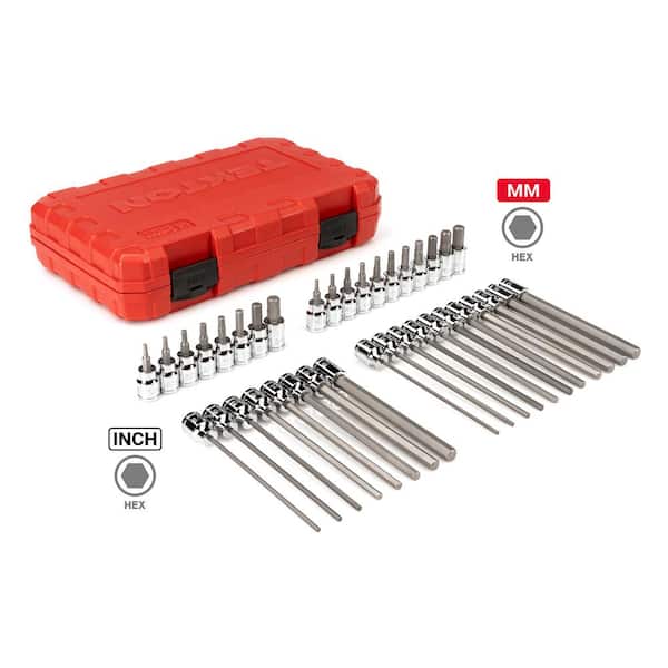 TEKTON 3/8 in. Drive Hex Bit Socket Set, 38-Piece (1/8-3/8 in., 3
