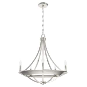 Perch Point 5-Light Brushed Nickel Candlestick Chandelier