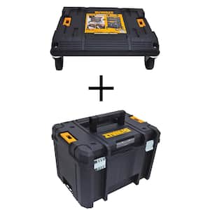 TSTAK Stackable Utility Cart and TSTAK VI 17 in. Stackable Deep Tool Storage Box