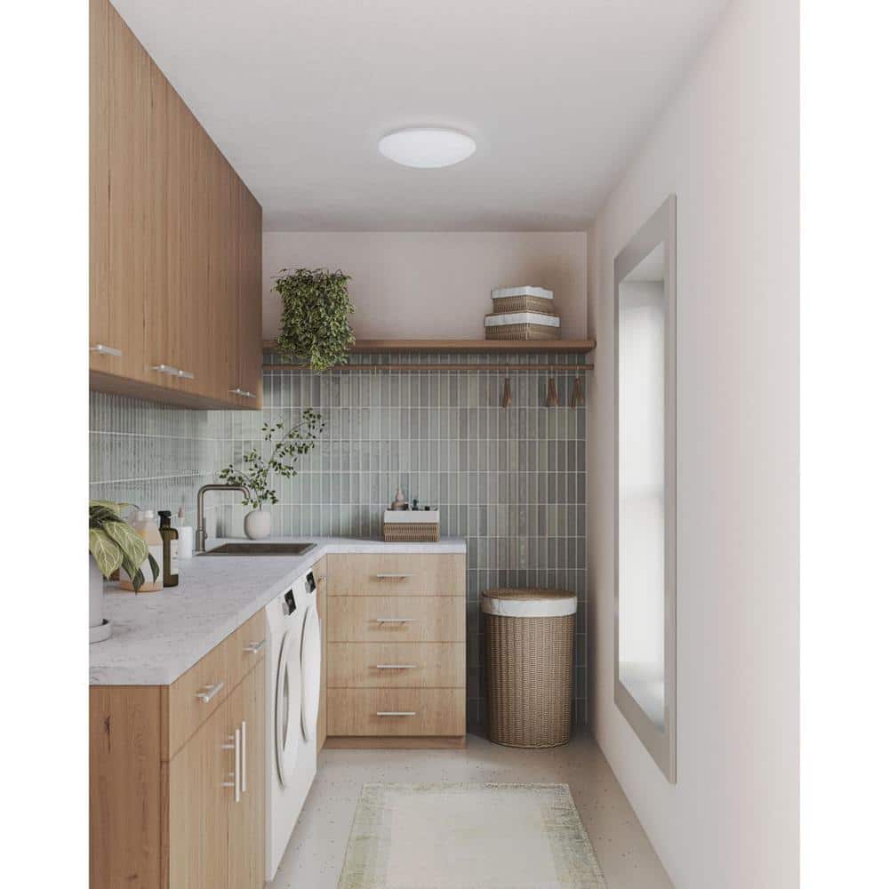 White Glass LED Flush Mount Light with Cloud Shade