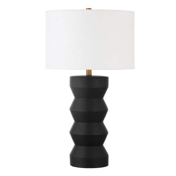 ribbed ceramic table lamp