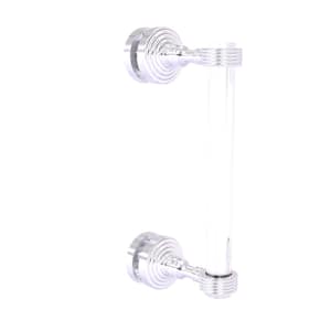Pacific Grove Collection 8 Inch Single Side Shower Door Pull with Groovy Accents in Satin Chrome