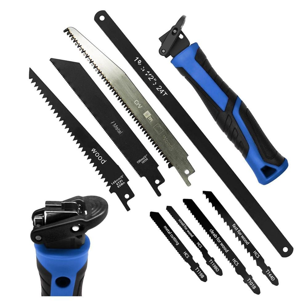 8-In-1 Multi-Purpose Hand Saw Blue Handle Cutting Tool Quick Change Blade for Drywall, Wood, Metal and Plastic price history on PriceWatchPro