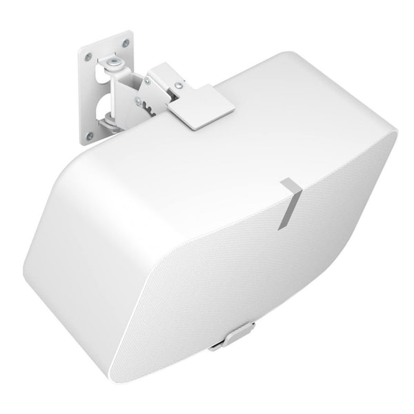 Heavy Duty Adjustable Wall Mount Bracket Tilt Swivel for Sonos 5 Play 5 Gen 2 Secure White Steel Holder