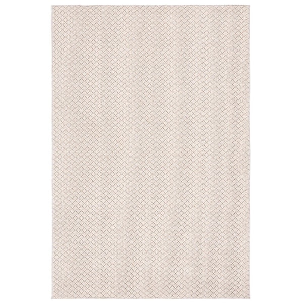 Global Ivory/Beige 9 ft. x 12 ft. Solid Diamond Indoor/Outdoor Area Rug