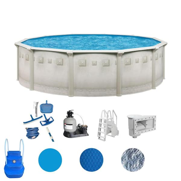 AQUARIAN Palisades 30 ft. Round 52 in. Deep Above Ground Hard Sided Deluxe Pool Package
