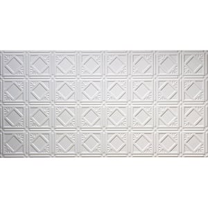 Dimensions 2 ft. x 4 ft. Glue Up Tin Ceiling Tile in Matte White