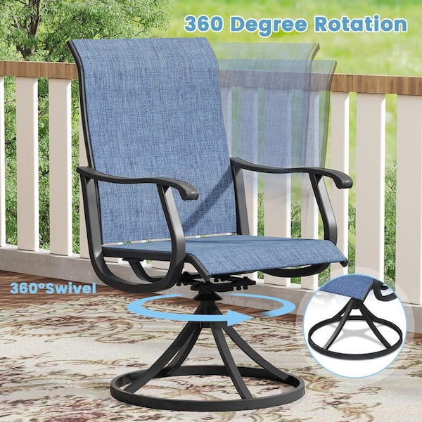 Tenleaf 5-Piece Metal Outdoor Dining Set with Storage Shelf