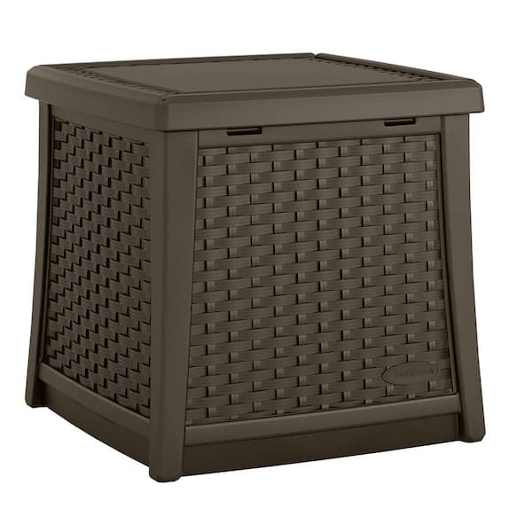 Suncast Elements Plastic Outdoor Side Table with Storage