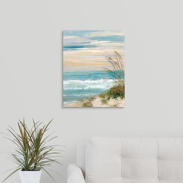 "Beach At Dusk" by Sally Swatland Canvas Wall Art