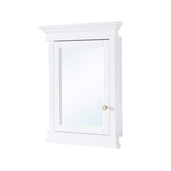 26 in. W x 32 in. H Rectangular Recessed Solid Wood Bathroom Medicine Cabinet with Mirror, Bi-View Glass Door BLUM Hinge