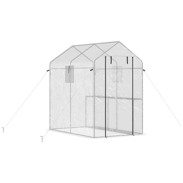 Outsunny 47 in. W x 73 in. D x 75 in. H Walk-in Greenhouse 845-306V00WT ...