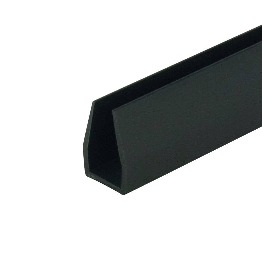 3/4 in. D x 3/8 in. W x 48 in. L Black Rigid PVC Plastic U-Channel Moulding