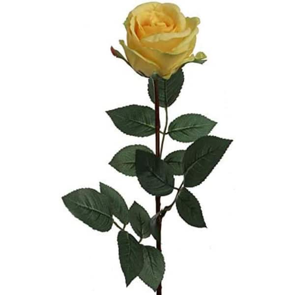 Larksilk 30in. Artificial Premium Yellow Silk Rose Bud Stems 6 Pieces