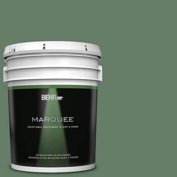 BEHR MARQUEE 5 gal. #S410-6 Greener Pastures Semi-Gloss Enamel Exterior Paint & Primer