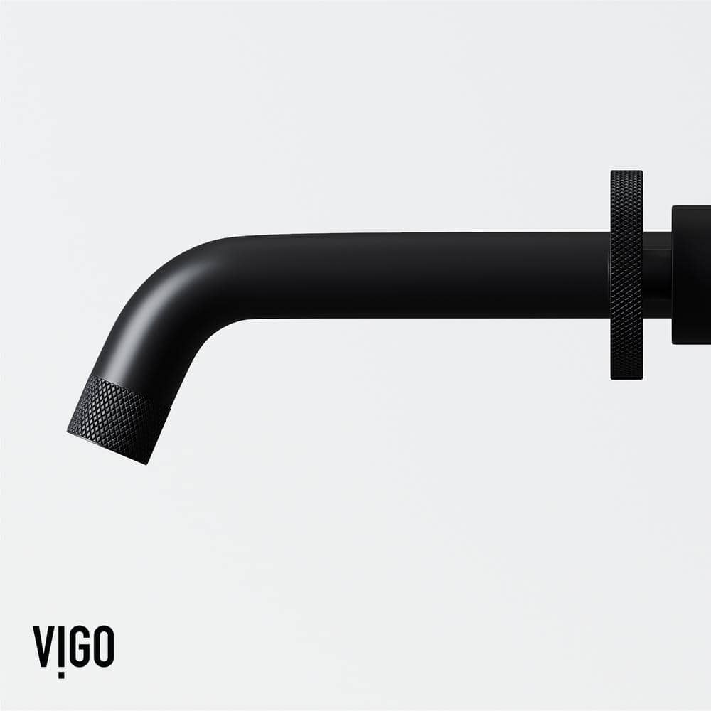 Cass Industrial-Chic Matte Black Nickel Wall Mount Bathroom Faucet