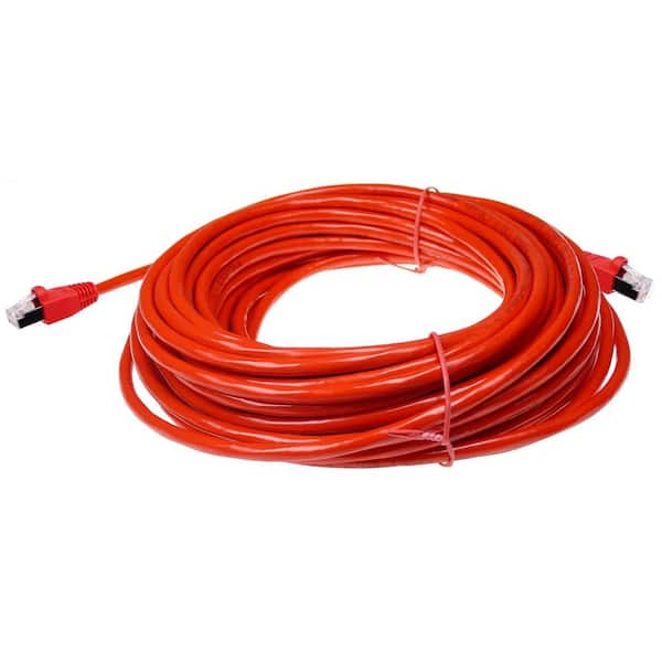 RJ45 Ethernet Network Patch Cable STP Red NTW 10' Cat6a Snagless Shielded 