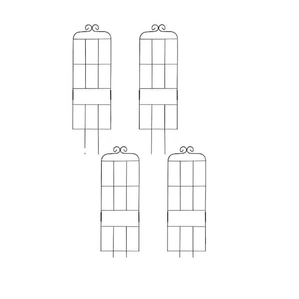 4 Pack 31 in. Plant Trellis for Climbing Plants Indoor Outdoor, Metal Support for Potted Vines, Ivy, Rose, Flowers-Black