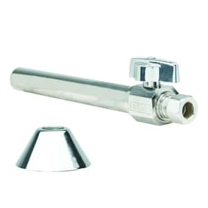 1/2 in. Sweat Inlet x 3/8 in. Comp Outlet 1/4-Turn Straight Ball Valve with 5 in. Extension Tube & Bell Flange