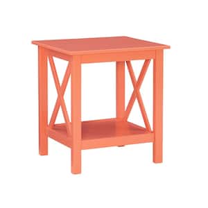 Ramsey 20 in. W Coral 22 in. H Rectangular Wood End Table with Shelf