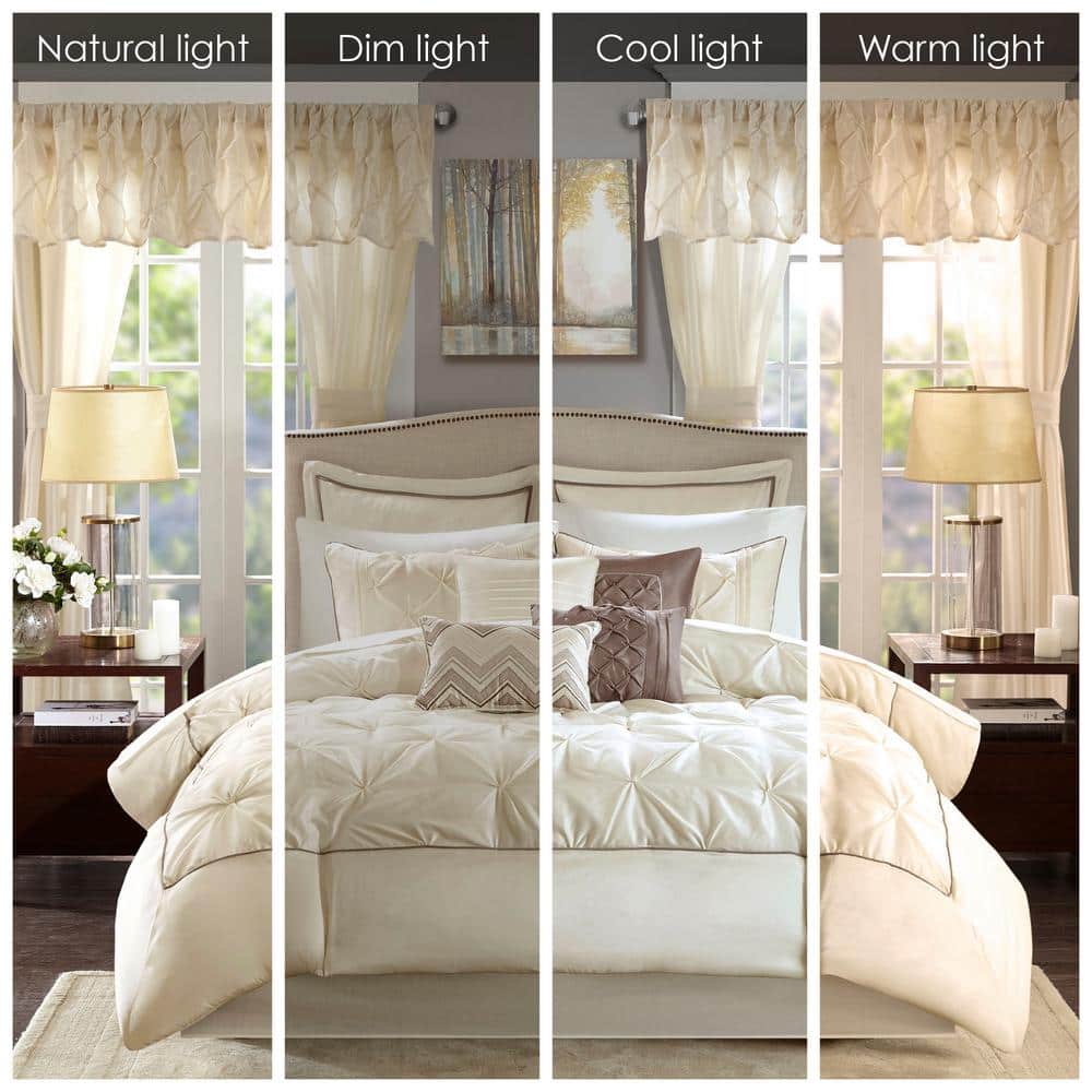 Ivory Microfiber California King 24-Piece Bedding Set