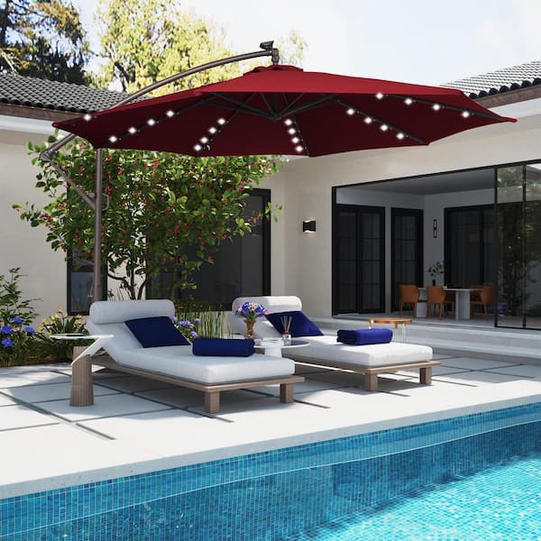 easy up patio umbrella MASTERCANOPY 7.5FT 6Ribs with 32 Solar LED Lights, Outdoor Market Umbrella with Tilt & Crank, UV Protection & Fade Resistant Fabric, Set-Up for Garden, Deck, Pool (Khaki) blocking most harmful rays Mondawe 11ft Cantilever/Offset Hanging Patio