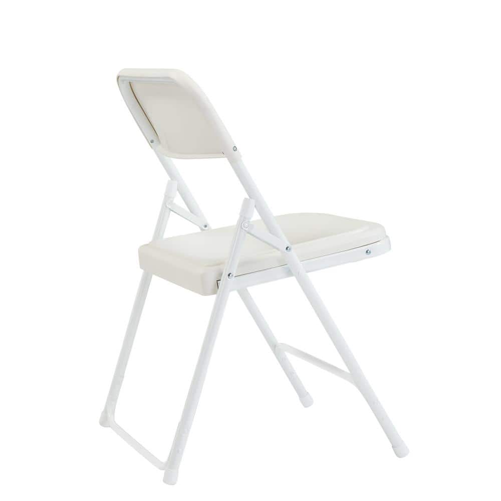Bright White Metal Armless Stacking Reception Chair Set