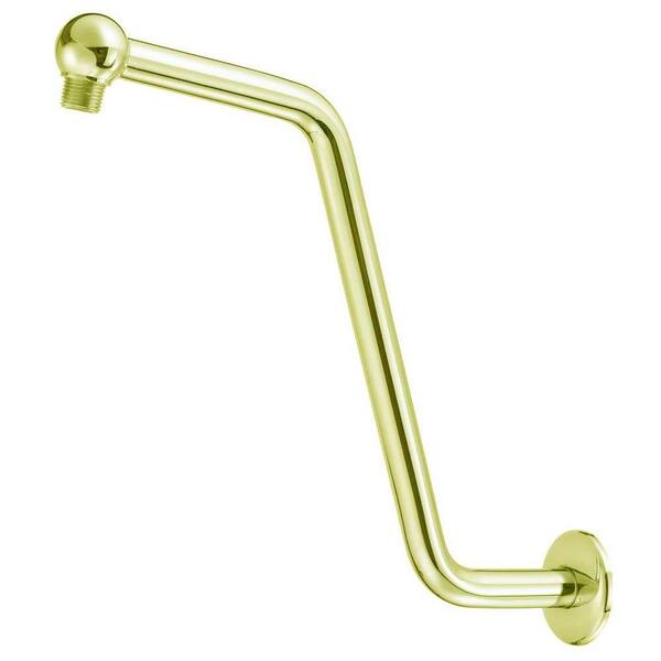 Pegasus S-Style Extension Brass 13 in. Shower Arm with Flange in Polished Brass