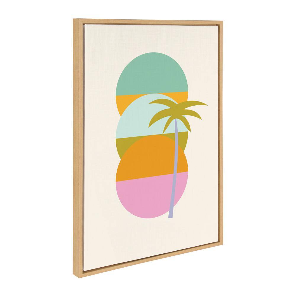 Natural Framed Palm Tree Canvas Print, 23x33