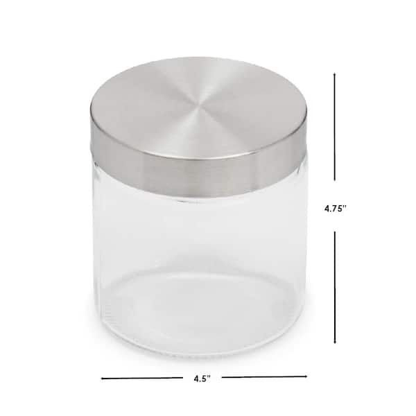 Home Basics Glass Cookie Jar with Metal Top 