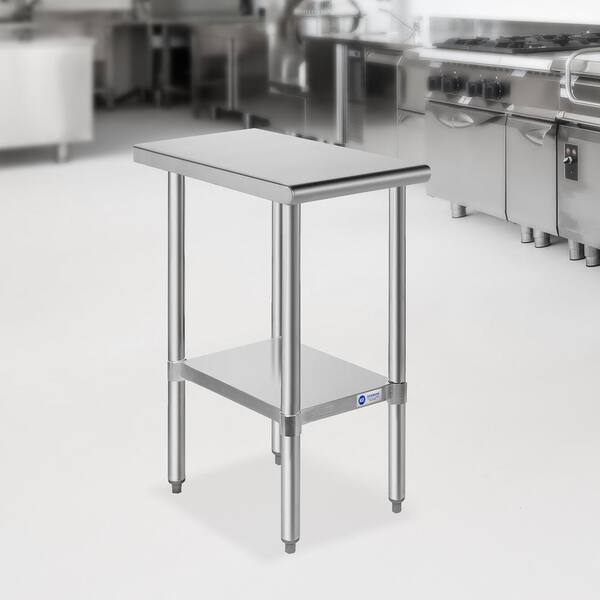 GRIDMANN 24 W x 30 L Stainless Steel Work Table with Undershelf and  Caster Wheels