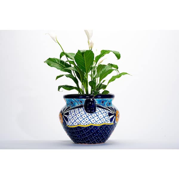 Trendspot 16 in. Blue Talavera Cantina Ceramic Planter CR10844-14D - The  Home Depot