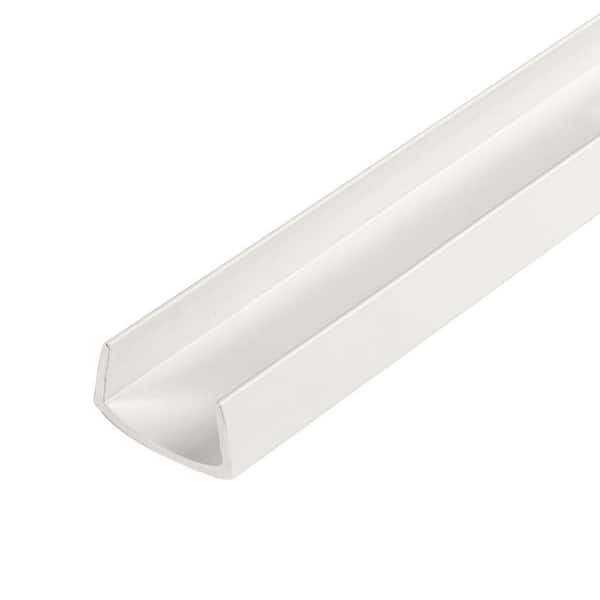 Outwater 3/8 in. D x 3/4 in. W x 72 in. L White UV Stabilized Rigid PVC Plastic U-Channel Moulding Fits 3/4 in. Board (10-Pack)